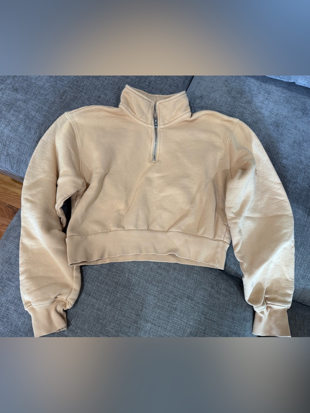 Tna Aritzia Cozy AF Fleece Perfect Quarter Zip Cropped Sweatshirt Yellow 2XS